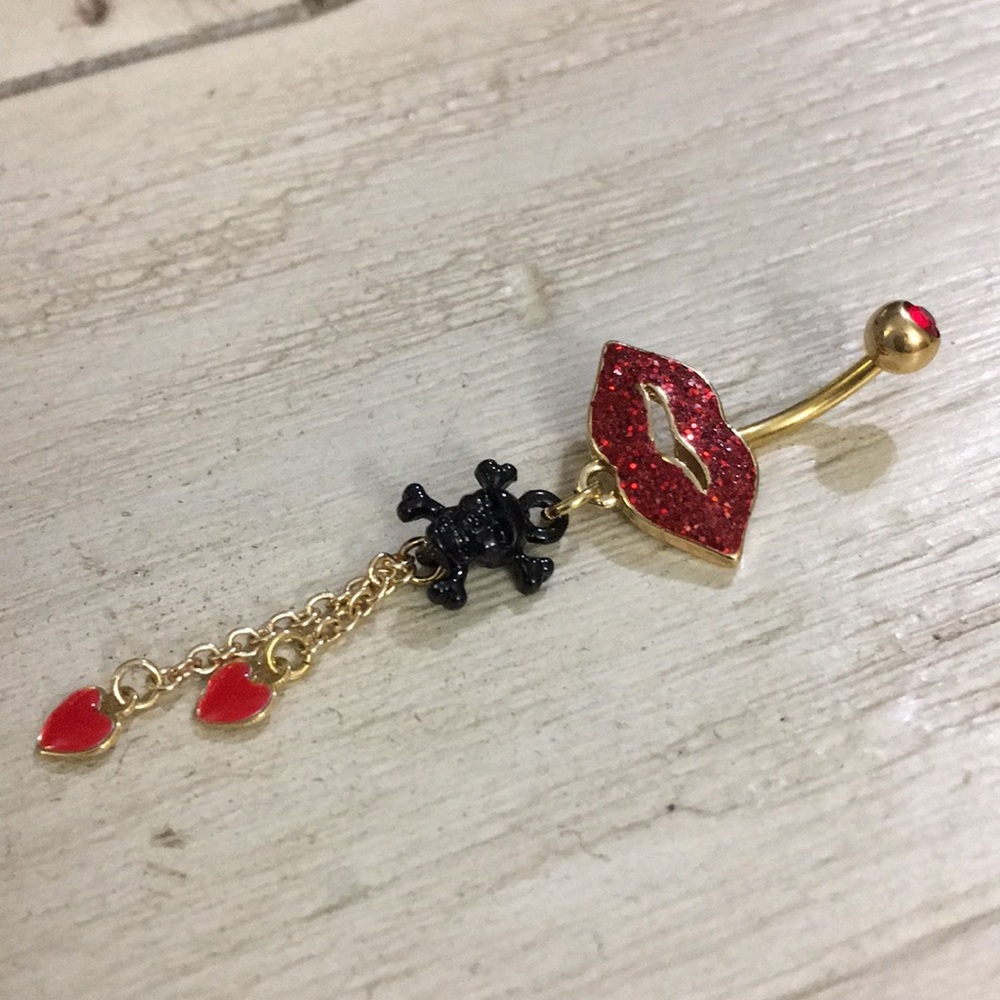 Kiss of death belly ring